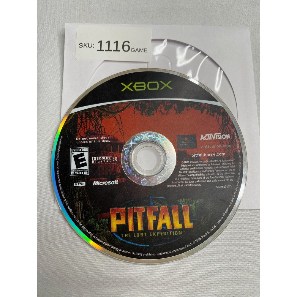 Pitfall The Lost Expedition Microsoft Xbox